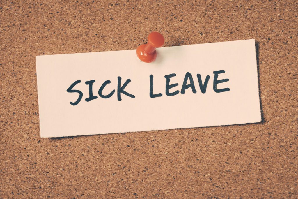 sick leave sticky note